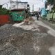 Material Proyek Jalan Wahidin Simpang  Pematangsiantar Ancam Keselamatan Pengendara