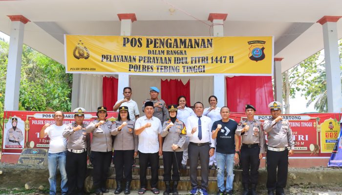 Kapolres Tebing Tinggi Tinjau Lansung Pos Pam di Desa Bartong