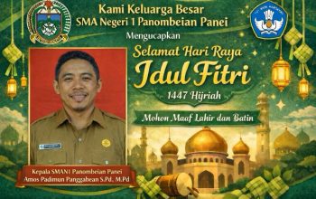 Kepala Sekolah SMAN 1 Panombeian Panei Amos Panggabean Sampaikan Ucapan Idul Fitri 1447 H
