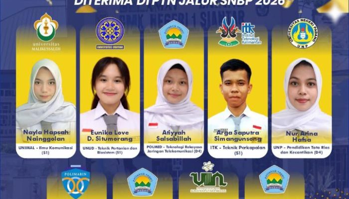 Lulus SNBP, 9 Siswa SMK Negeri 1 Siantar Diterima di Berbagai PTN
