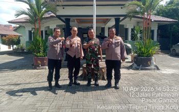 Kapolsek Jajaran Polres Tebing Tinggi Jalin Silaturahmi dengan Koramil 13/TT