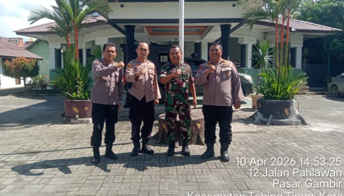 Kapolsek Jajaran Polres Tebing Tinggi Jalin Silaturahmi dengan Koramil 13/TT