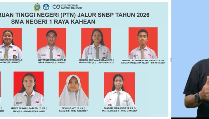 Darma Putra Saragih, Siswa SMAN 1 Raya Kahean Masuk USU, 8 Diantaranya ke Berbagai PTN