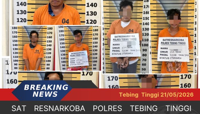 Sat Resnarkoba Polres Tebing Tinggi Ringkus Lima Pemilik Sabu di Kelurahan Mentos