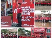 Meski Diguyur Hujan, Seluruh Kader PDI Perjuangan Tetap Semangat Melaksanakan Upacara Hari Lahir Pancasila