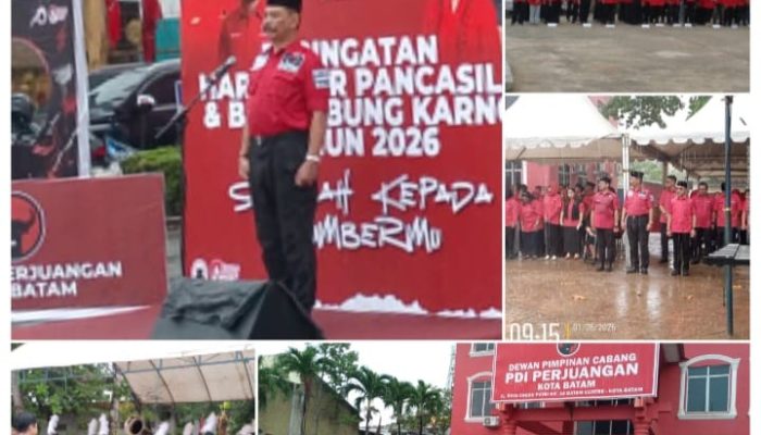 Meski Diguyur Hujan, Seluruh Kader PDI Perjuangan Tetap Semangat Melaksanakan Upacara Hari Lahir Pancasila
