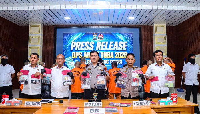 Konferensi Pers Ops Antik Toba 2026, Polres Tebing Tinggi Ungkap 19 Kasus Narkotika