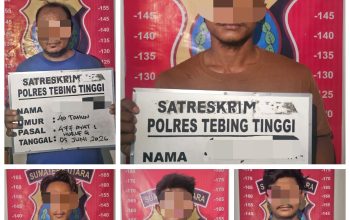 Sat Reskrim Polres Tebing Tinggi Tangkap Lima Pelaku Pencurian Di Gudang CV.Tetap Jaya