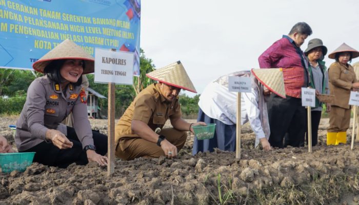 PERKUAT KETAHANAN PANGAN DAN TEKAN LAJU INFLASI, WALI KOTA TEBING TINGGI PIMPIN GERAKAN TANAM BAWANG MERAH DI KELURAHAN MEKAR SENTOSA