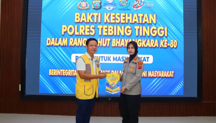 Kapolres Tebing Tinggi Pimpin Bakti Kesehatan Screening Katarak dalam Rangka HUT Bhayangkara ke 80