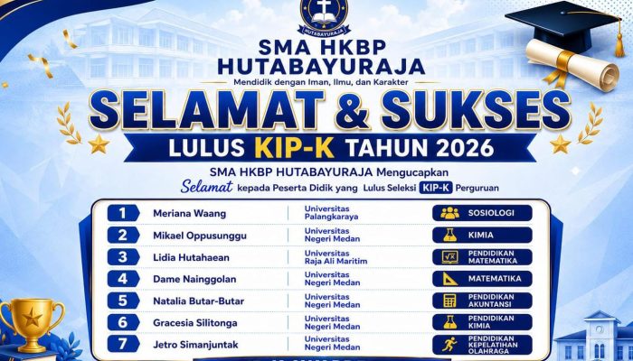 7 Siswa Lulusan SMA Swasta HKBP Hutabayuraja Lolos Seleksi KIP-K Awarde