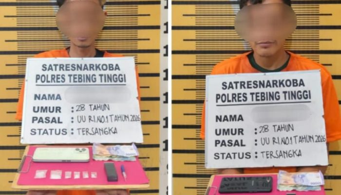 Satresnarkoba Polres Tebing Tinggi Amankan Dua Pria Pemilik Sabu