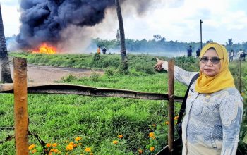 BPBD Simalungun Bantu Padamkan Kebakaran Kolam Limbah PKS PTPN IV Kebun Dolok Ilir