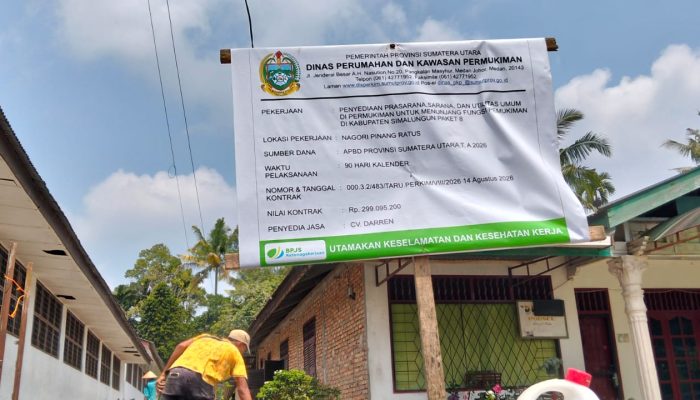 Pemprovsu Bangun Jalan Lingkungan di Nagori Pinangratus Rp 299 Juta