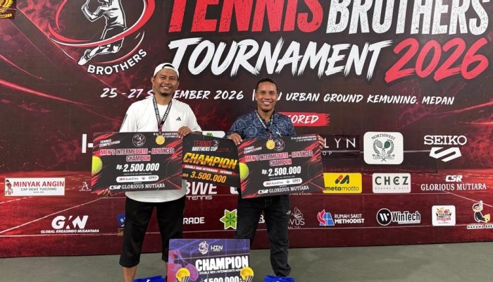 DOSEN FIK UNIMED RAIH JUARA 1 TENNIS BROTHERS CUP 2026 KATEGORI MENS INTERMEDIATE–ADVANCED