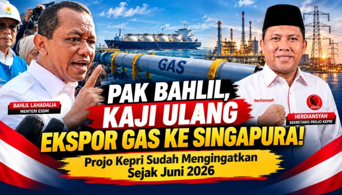 Imbas Listrik Batam-Bintan Padam, Projo Kepri Desak Menteri Bahlil Setop Ekspor Gas ke Singapura!