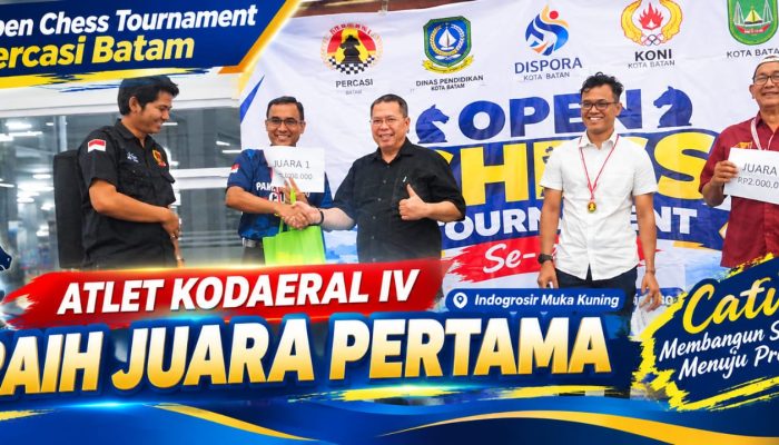 Atlet Kodaeral IV Berjaya, Letkol Irwan Manalu Sabet Juara Pertama Open Chess Tournament Percasi Batam